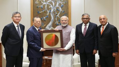 PM Narendra Modi Meets Leadership Team of Tata Sons, Taiwan’s PSMC; Discusses Semiconductor Manufacturing Projects (See Pics)