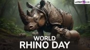 World Rhino Day 2024 2024 Quotes and HD Images: &lsquo;Save the Rhino&rsquo; Slogans, Messages, Wallpapers and Photos To Protect Rhinos From Extinction