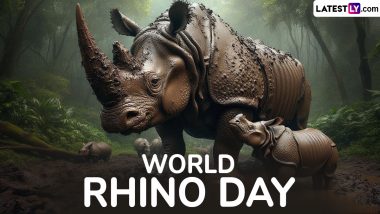 World Rhino Day 2024 2024 Quotes and HD Images: ‘Save the Rhino’ Slogans, Messages, Wallpapers and Photos To Protect Rhinos From Extinction