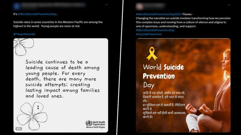 World Suicide Prevention Day 2024 Quotes and Powerful Messages: Netizens Share Helpful Videos, Sayings and Posts To Raise Awareness About Suicide Prevention