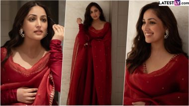 Yami Gautam Stuns in Long-Sleeved Red Kurta Paired With Matching Dupatta, View Photos of 'Article 370' Actress As She Returns to Sets After Maternity Leave