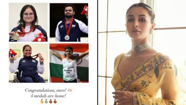 Paris Paralympics 2024: Alia Bhatt Congratulates Indian Athletes Avani Lekhara, Mona Agarwal, Manish Narwal and Preeti Pal for Their Wins, Says 'Medals Are Home'