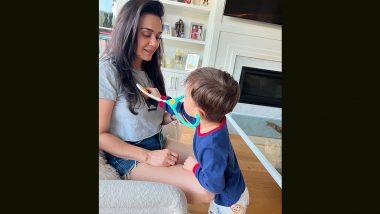 Preity Zinta Shares Heartwarming Moment as Son Plays Doctor With Toy Stethoscope, Says ‘Dr Jai to the Rescue’ (View Pic)