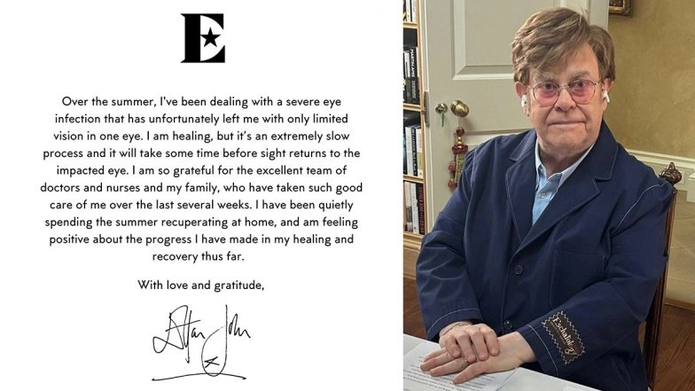 Elton John Shares Health Update: Severe Eye Infection Leaves Him with Limited Vision, Recovery in Progress