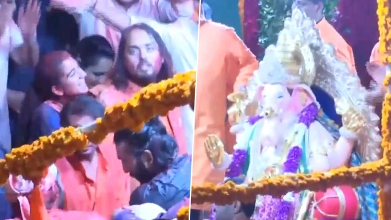 Ganpati Visarjan 2024: Anant Ambani and Radhika Merchant Lead Enthusiastic Farewell to Lord Ganpati