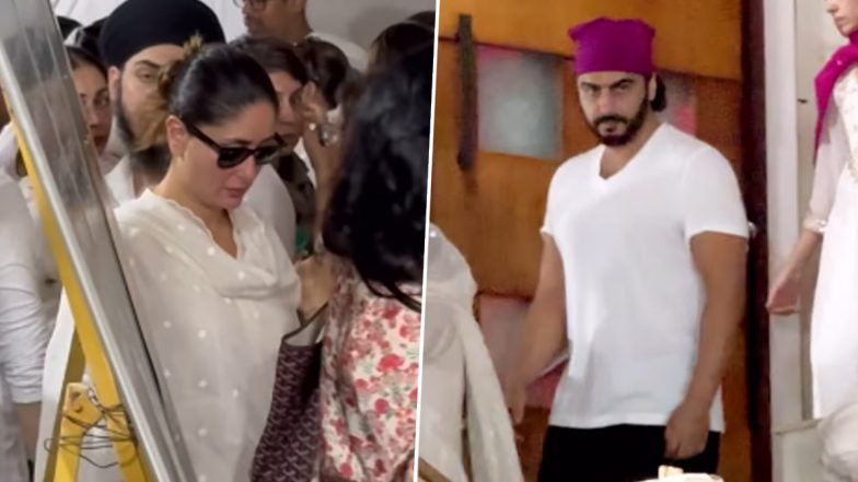 Kareena Kapoor Khan and Arjun Kapoor Pay Their Respects at Malaika Arora’s Father Anil Mehta’s Prayer Meeting at Gurudwara (Watch Videos)
