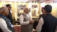 PM Narendra Modi Visits Exhibition at National &lsquo;PM Vishwakarma&rsquo; Programme in Maharashtra&rsquo;s Wardha (Watch Video)