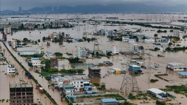 Andhra Pradesh Rains: Budameru Vagu River in Spate After Heavy Downpours; Leads To Flood Situation in Various Parts of Vijaywada (See Pics and Videos)