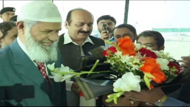 Zakir Naik Arrives in Pakistan: Pakistani Authorities Accord Grand Welcome to Fugitive Radical Preacher Wanted by India’s NIA (Watch Video)