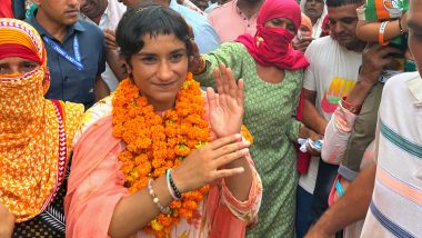 Haryana Assembly 2024: Wrestling Champion Turned Congress Politician Vinesh Phogat Wins Debut Election, Trumps BJP’s Yogesh Kumar