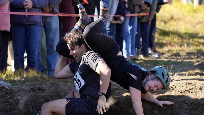 US: Over 30 Couples Compete in Wife Carrying Championship at Ski Resort in Maine, Videos Surface