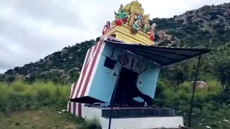 Chittoor: Temple on Verge of Collapse After Alleged Vandalism, Idols Found Damaged; Andhra Pradesh CM Chandrababu Naidu Orders Detailed Probe (Watch Video)