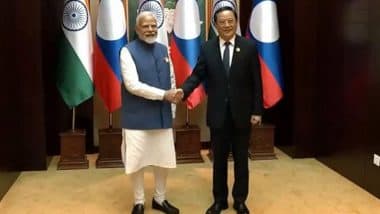 PM Narendra Modi Holds Bilateral Talks With Laos Counterpart Sonexay Siphandone in Vientiane (Watch Video)