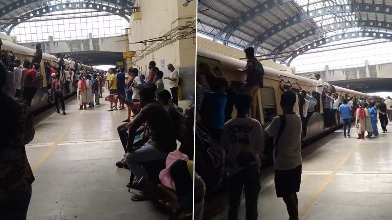 Chennai Air Show Chaos: Crowds Seen Dangling from Train as Event Overwhelms City, Leaving 5 Dead, Viral Video Surfaces