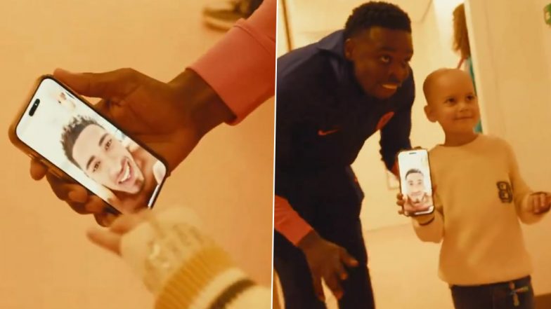 Netherlands' Striker Noah Ohio Shows Kind Gesture, Connects Jude Bellingham on Video Call With Child in Cancer Hospital (Watch Video)  