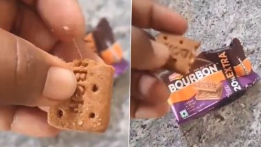 Telangana: Man Finds Iron Wire Sticking Out of Bourbon Biscuit Bought for Kids From Local Shop in Kamareddy, Video Goes Viral