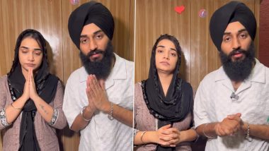 Kulhad Pizza Couple, Sehaj Arora and Gurpreet Kaur, Requests Akal Takht Sahib’s Intervention on Turban Issue After Warning by Nihang Sikhs (Watch Video)