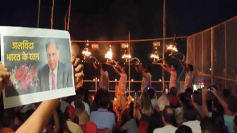 Varanasi: Tributes Paid to Ratan Tata During Ganga Aarti at Dashashwamedh Ghat