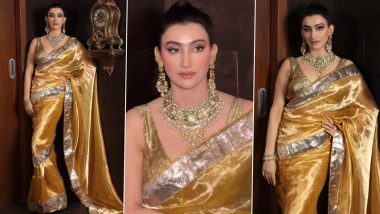 'Fabulous Lives vs Bollywood Wives' Star Shalini Passi Stuns in Metallic Saree With Distinctive Drape Inspired by Amrita Sher-Gil—Perfect For Diwali! (Watch Video)