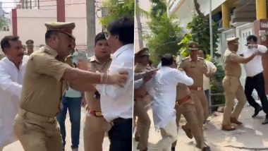 BJP MLA Yogesh Verma Slapped During Confrontation Amid Urban Cooperative Bank Elections in Lakhimpur Kheri (Watch Video)