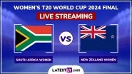 South Africa Women vs New Zealand Women, ICC Women&rsquo;s T20 World Cup 2024 Final Match Live Streaming Online: How To Watch SA-W vs NZ-W Free Live Telecast on TV?