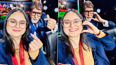 ‘Kaun Banega Crorepati 16’: Paralympics 2024 Gold Medalist Avani Lekhara Drops Photos With Amitabh Bachchan From ‘KBC 16’ Sets; Do Not Miss Big B’s Finger Heart Pose!