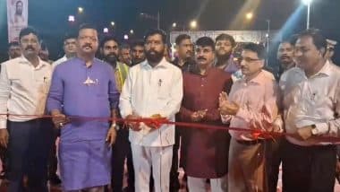 Eknath Shinde Inaugurates Chheda Nagar Flyover, Attends Inaugural Landing of IAF C-295 at Navi Mumbai International Airport (Watch Videos)