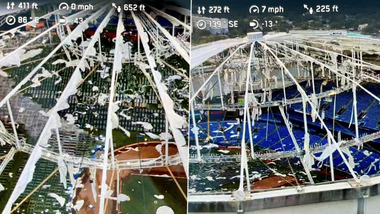 Video of Hurricane Milton Ripping off Tempa Bay Ray’s Tropicana Field Roof Surfaces