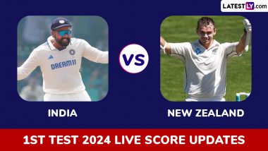 NZ 185/3 in 51 Overs (Lead by 139 Runs) | India vs New Zealand Live Score Updates of 1st Test 2024 Day 3: Jasprit Bumrah and Mohammed Siraj Look For Some Early Wickets