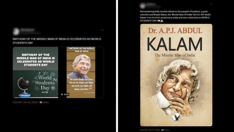 World Students’ Day 2024 Posts and Wishes: Netizens Share Greetings, Messages, Dr APJ Abdul Kalam Images, Motivational Sayings and Wallpapers to Celebrate the Day