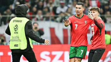 Cristiano Ronaldo Stops Security as Portuguese Star Allows ‘Quick’ Selfie for Fan While Getting Subbed-Off During Poland vs Portugal UEFA Nations League 2024-25 Match (Watch Video)