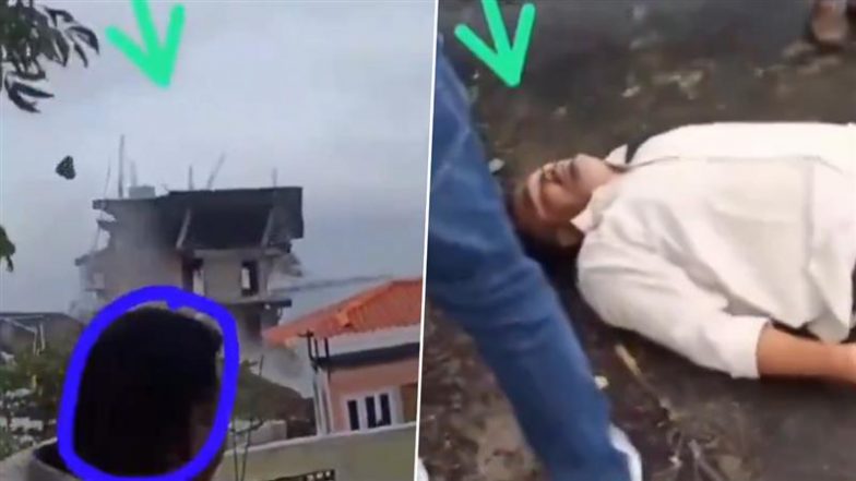 Hyderabad Horror: Flying Rock Knocks Out Telangana Cop Watching Demolition Drive, Terrifying Video Surfaces