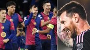 Lionel Messi Reacts as Barcelona Register Dominating Win Over Real Madrid in La Liga 2024-25 El Clasico (See Post)