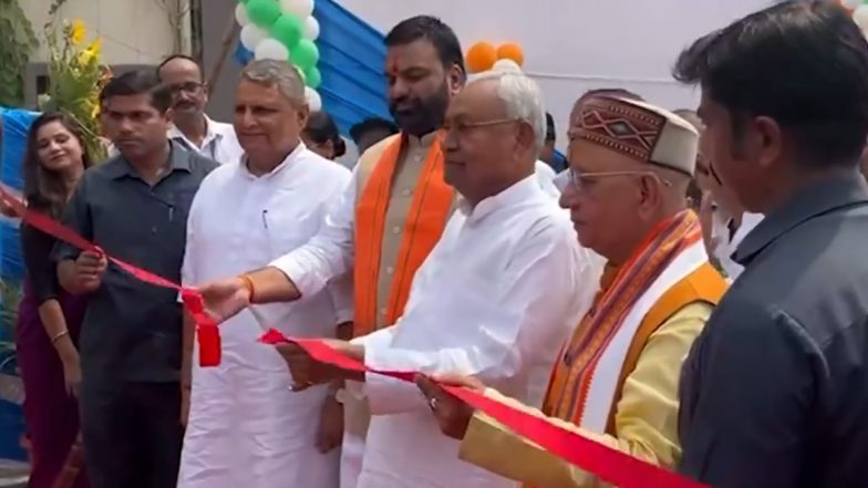 Bihar CM Nitish Kumar Inaugurates Krishna Ghat and RAP Connectivity Roads of JP Ganga Path in Patna (Watch Video)