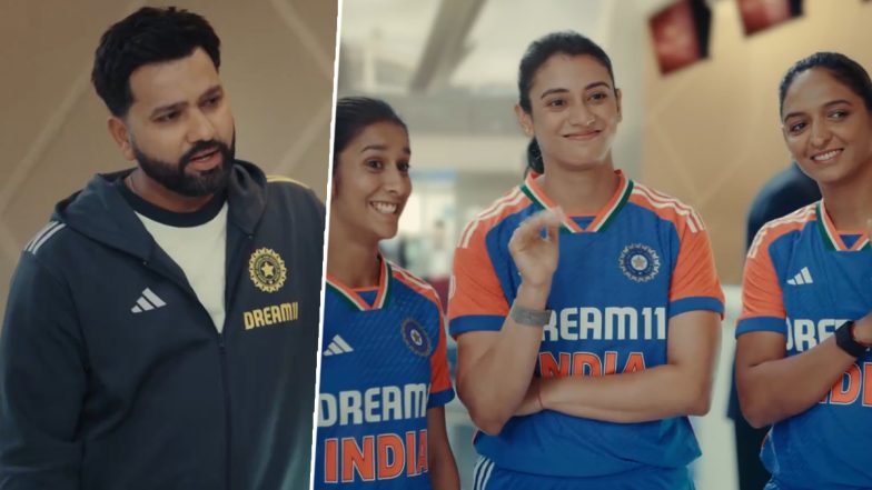 ‘You Are Aadha Fan If You Don't Support Indian Women’s Team in T20 World Cup 2024’, Says Rohit Sharma in Dream11 Ad Video Featuring Harmanpreet Kaur, Smriti Mandhana and Jemimah Rodrigues