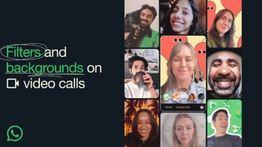 WhatsApp New Feature Update: Meta-Owned Messaging Platform Introduces Filters and Backgrounds for Video Calls; Check Details and Know How It Works