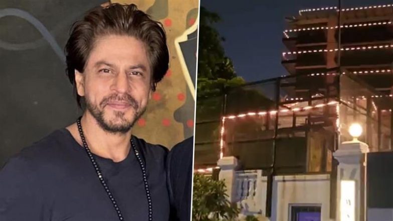 SRK Birthday: Shah Rukh Khan’s House Mannat Decked Up With Lights Ahead of Bollywood Superstar’s 59th Birthday and Diwali 2024 Celebrations (Watch Video)