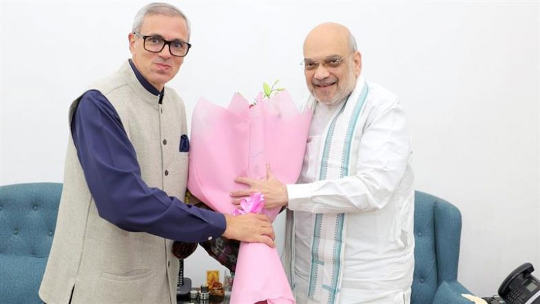 Omar Abdullah, Amit Shah Meeting: Jammu and Kashmir CM Meets Home Minister at His Residence in Delhi, Discusses ‘Crucial Matters’ (See Pics)