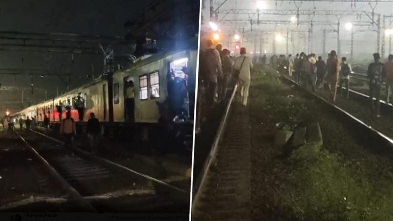 Mumbai Local Train Update: Services Hit Between Kalyan and Thakurli Railway Stations Due to Power Failure, Video Shows Commuters Walking on Tracks