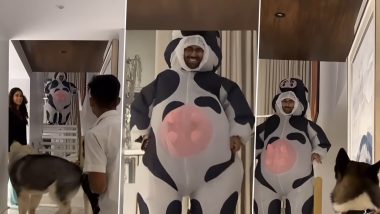 Orry’s Cow Costume For Halloween Has Janhvi Kapoor and Shikhar Pahariya in Fits of Laughter As Dogs Bark at Him (Watch Video)