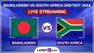 Bangladesh vs South Africa Free Live Streaming Online, 2nd Test 2024: How To Watch BAN vs SA Cricket Match Live Telecast on TV?