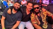 Varun Dhawan Poses With His &lsquo;Boys&rsquo; Ranveer Singh and Aditya Roy Kapur As They Enjoy UFC Match in Abu Dhabi (See Pics)