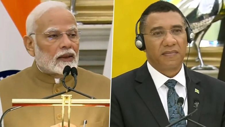 PM Narendra Modi Announces ‘Jamaica Marg’ in Delhi, Expresses Optimism for India-Jamaican Ties To Grow ‘Faster Than Usain Bolt’ (Watch Video)