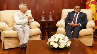 EAM S Jaishankar Meets Sri Lankan Counterpart Vijitha Herath, Assures India’s Support for Economic Rebuilding (See Pics)