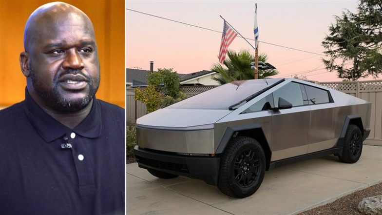 American Basketball Player Shaq Adds 3rd Tesla Cybertruck to Collection in Glossy Maroon Colour (See Pic)