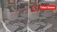 Yahya Sinwar Seen Sitting on Sofa With Severe Injuries As Israel Shares Dramatic Drone Video of Hamas Leader’s Final Moments in Ruined Gaza Apartment (Viewer Discretion Advised)