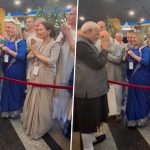 BRICS Summit 2024: Russian Nationals Sing Krishna Bhajan To Welcome PM Narendra Modi at Hotel Korston in Kazan (Watch Video)