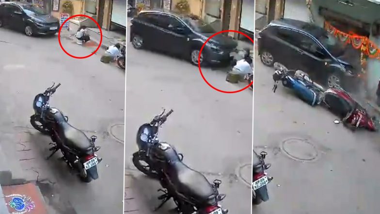 Indore: 17-Year-Old Driver Hits 2 Girls Making Rangoli; Both Critically Injured, Police Detain Teen (Disturbing Video)