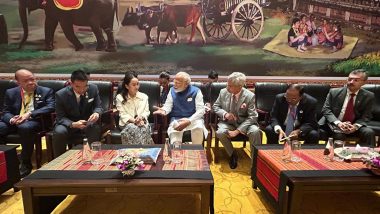 Prime Minister Narendra Modi Meets Thailand PM Paetongtarn Shinawatra on Sidelines of East Asia Summit in Vientiane (See Pic)