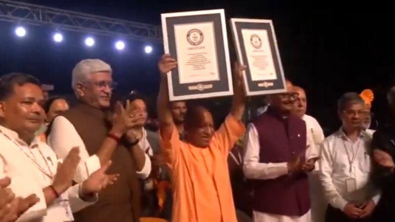 Deepotsav 2024: Ayodhya Deepotsav Sets 2 New Guinness World Records, UP CM Yogi Adityanath Receives Certificates (Watch Videos)